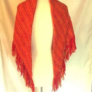Handwoven in Ireland Wool Tassel Fringe Scarf